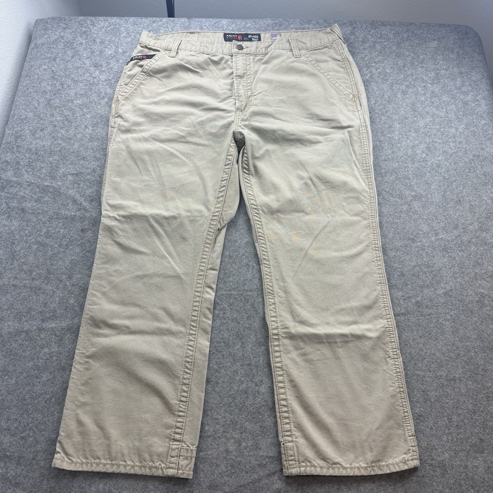 Ariat FR M4 Relaxed Boot Workhorse Pants Mens 40x30 Beige Khaki CAT2 Westex